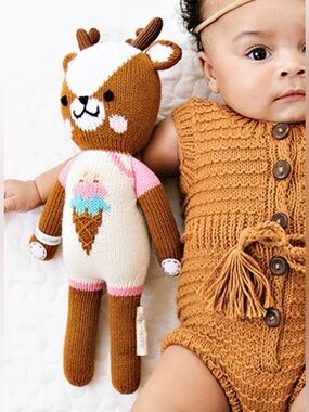 Cuddle + Kind Willow the deer lovie lovey Cotton yarn hypoallergenic doll